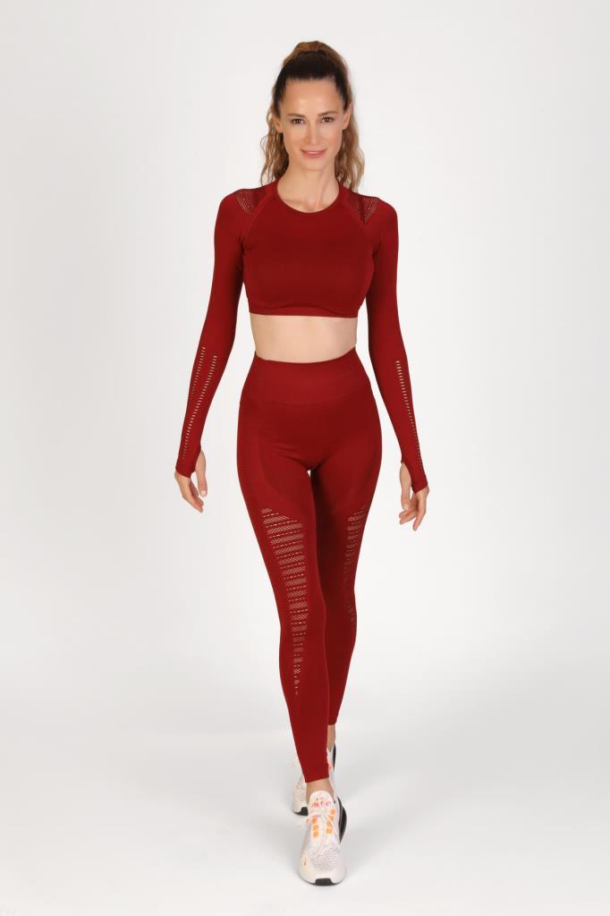 high waisted seamless claret red sports tights tayt superstacy 52236 81 B